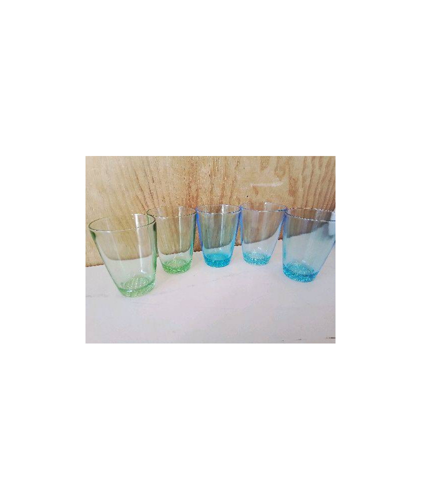 LOT DE 5 VERRES COLORÉS