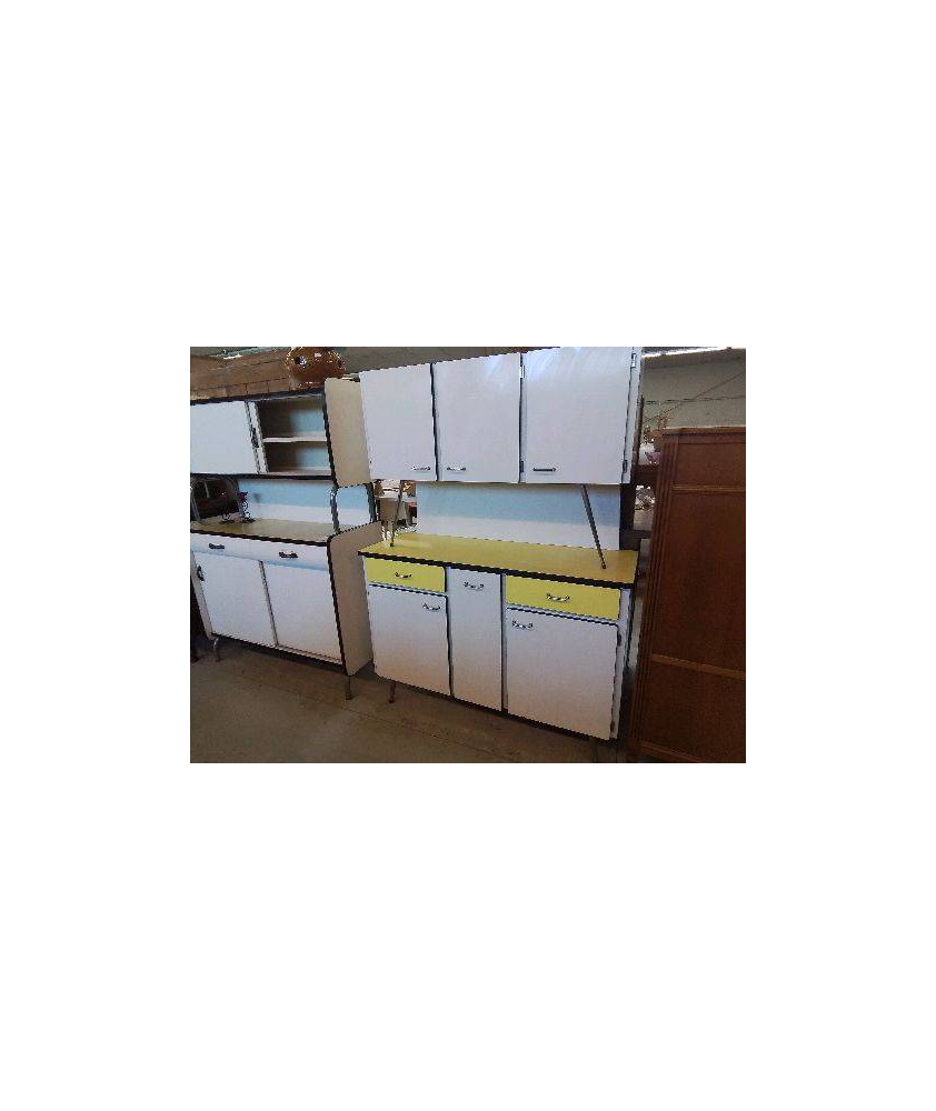 BUFFET FORMICA JAUNE ET BLANC