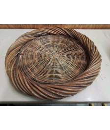 CORBEILLE RONDE EN PAILLE 