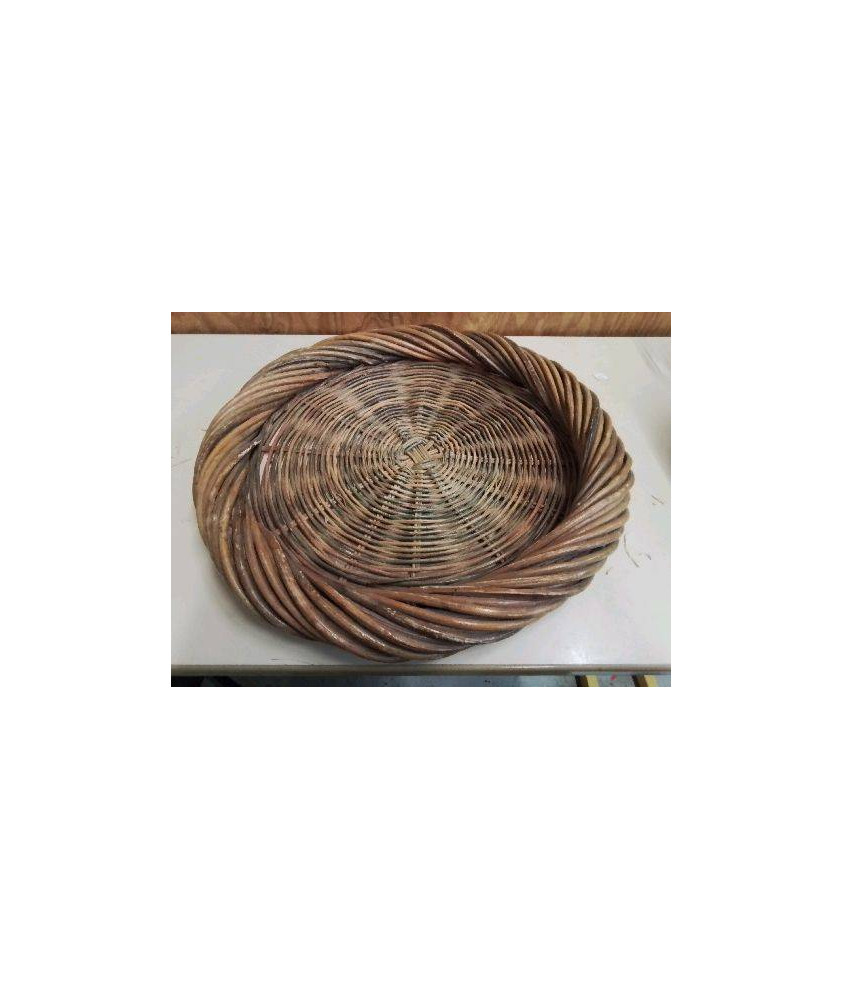 CORBEILLE RONDE EN PAILLE 