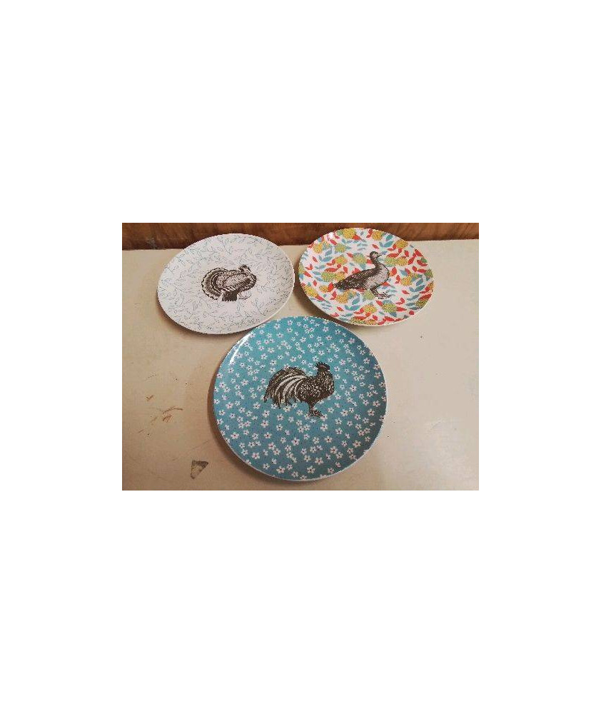LOT DE 3 ASSIETTES LINVOSGES