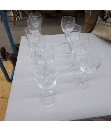 SERIE DE 10 VERRES EN CRISTAL