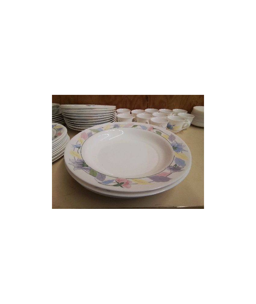 PLAT ROND ARCOPAL MOTIF FLORAL 