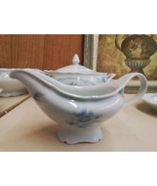 SAUCIÈRE EN PORCELAINE MOTIF FLORAL BLEU 