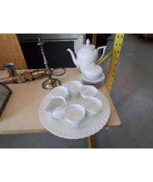 SERVICE À CAFÉ BLANC PORCELAINE FINE 