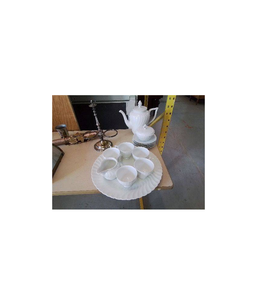 SERVICE À CAFÉ BLANC PORCELAINE FINE 