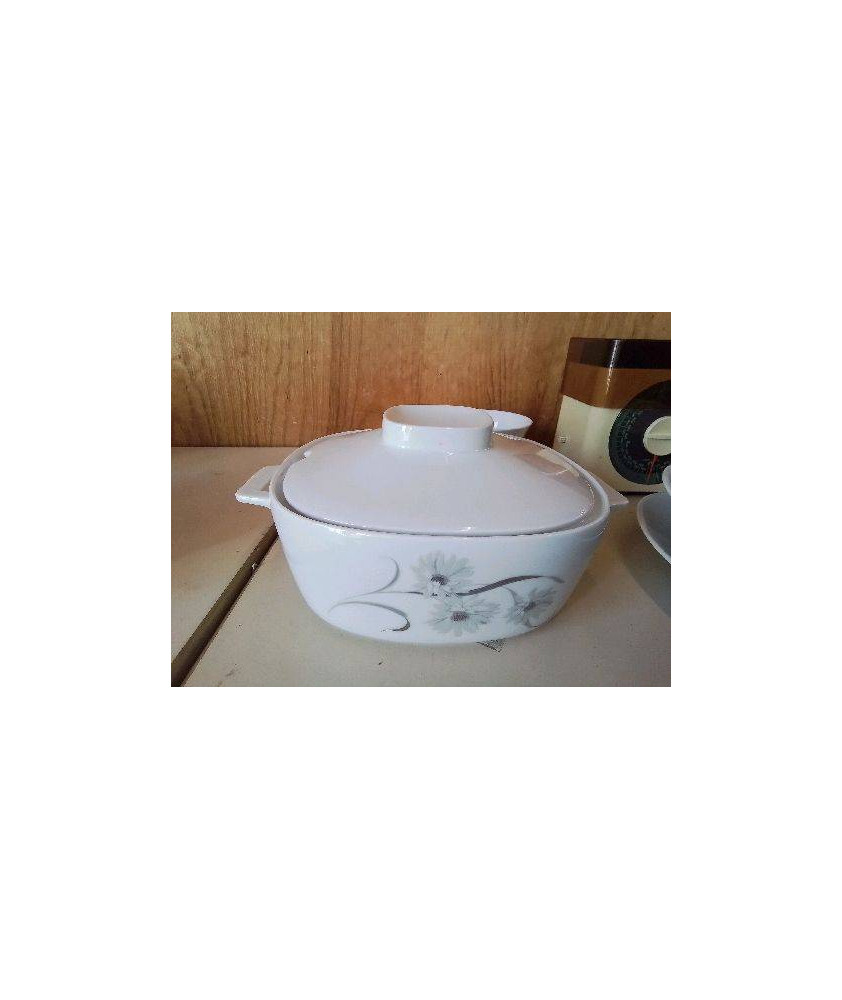 SOUPIÈRE BLANCHE MOTIF FLORAL PORCELAINE 
