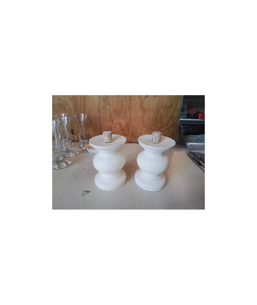 PAIRE DE BOUGEOIR BLANC 