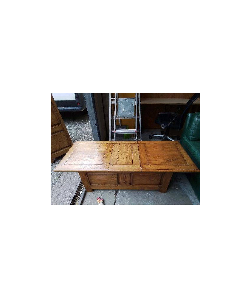 TABLE BASSE COFFRE CHÊNE CLAIR 