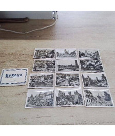 POCHETTE 12 MINI CARTES EVREUX BOMBARDÉ JUIN 1940