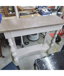 CONSOLE 1 TIROIR GRISE DESSUS MARBRE