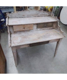 BUREAU 3 TIROIRS CERUSE