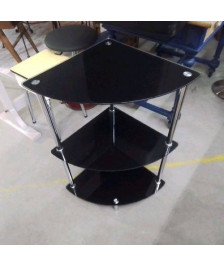 MEUBLE D’ANGLE VERRE NOIR