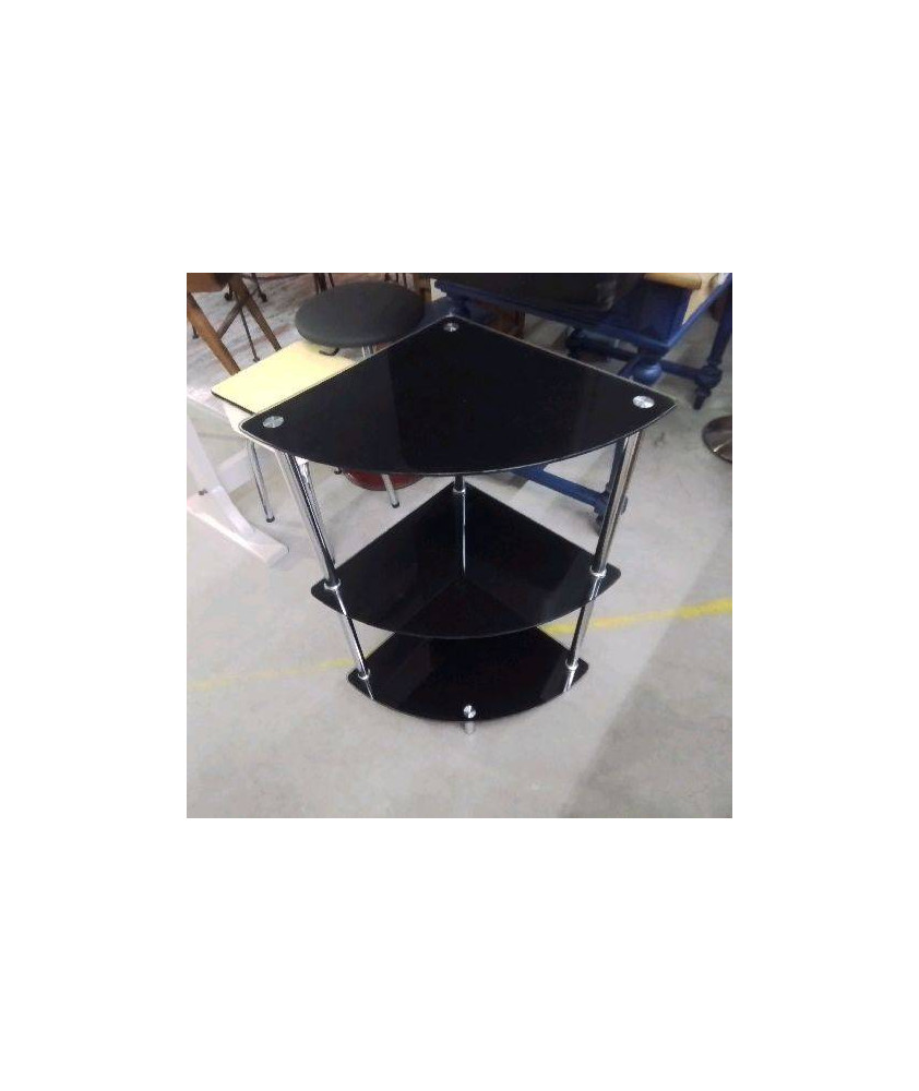 MEUBLE D’ANGLE VERRE NOIR
