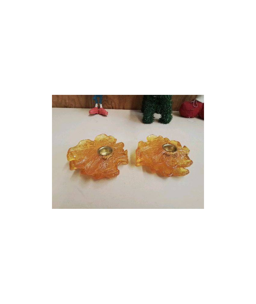 BOUGEOIR FEUILLE ORANGE 