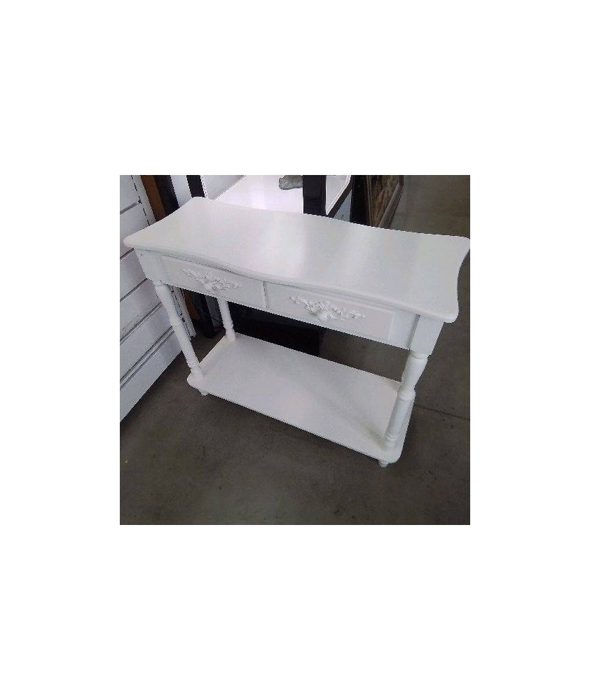 CONSOLE BLANCHE 2 TIROIRS