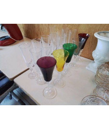 LOT DE 5 VERRES COLORÉS