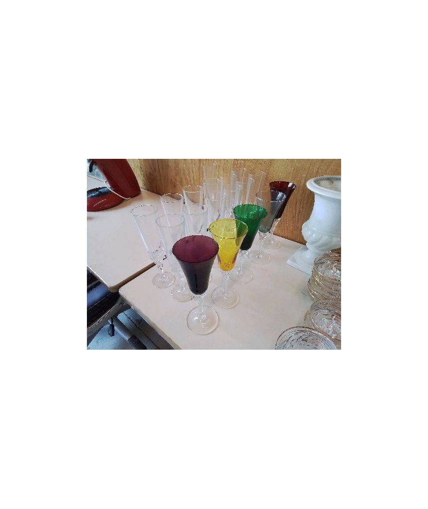 LOT DE 5 VERRES COLORÉS
