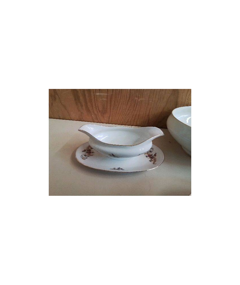 SAUCIÈRE EN PORCELAINE MOTIF FLORAL 