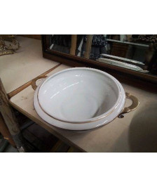 SALADIER PORCELAINE BORDURE DORÉE 