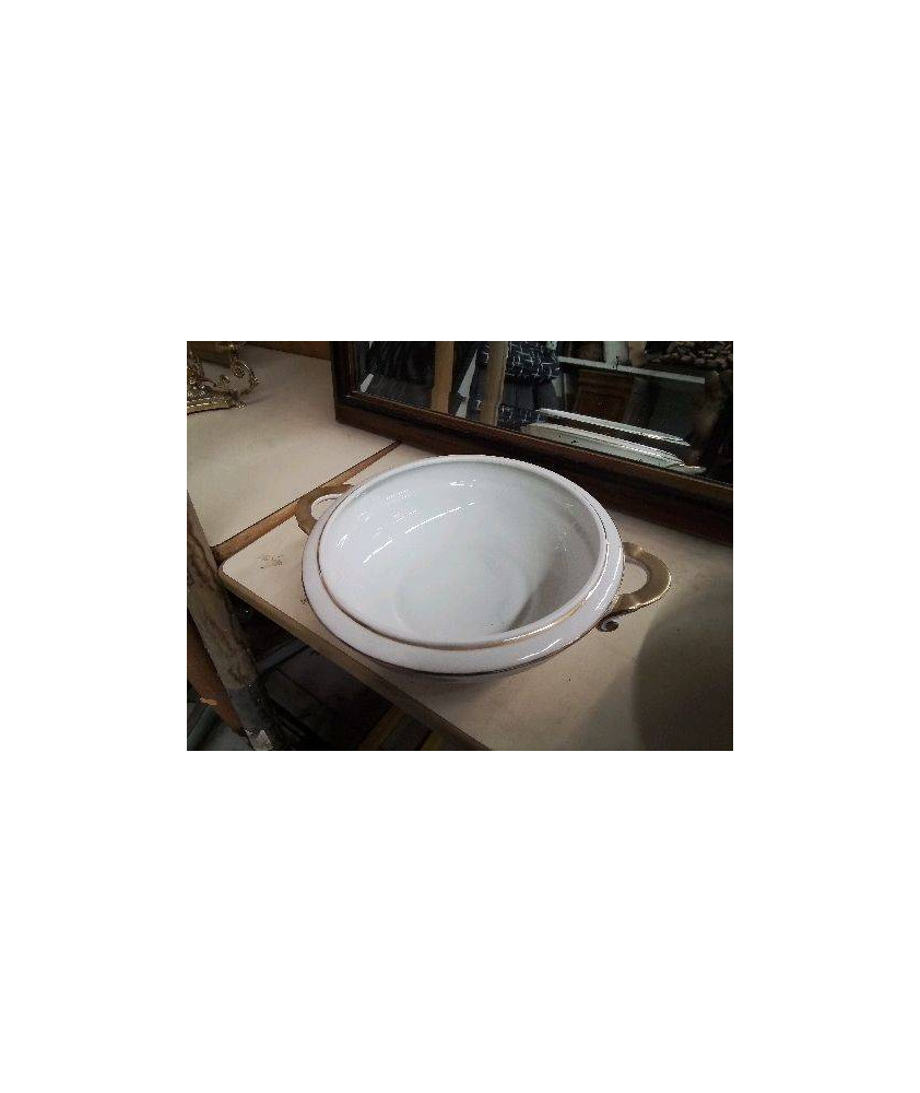 SALADIER PORCELAINE BORDURE DORÉE 