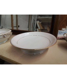 PLAT PRESENTOIR PORCELAINE BORDURE DORÉ 