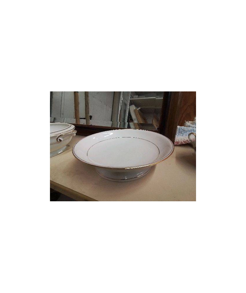 PLAT PRESENTOIR PORCELAINE BORDURE DORÉ 