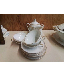 SERVICE À CAFÉ PORCELAINE BORDURE DORÉ 