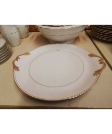 PLAT PORCELAINE BORDURE DORÉ 