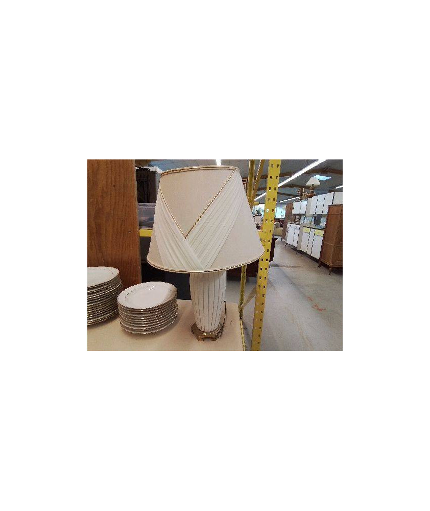 LAMPE BLANCHE DORÉ 
