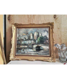 TABLEAU PEINTURE CADRE DORÉ 