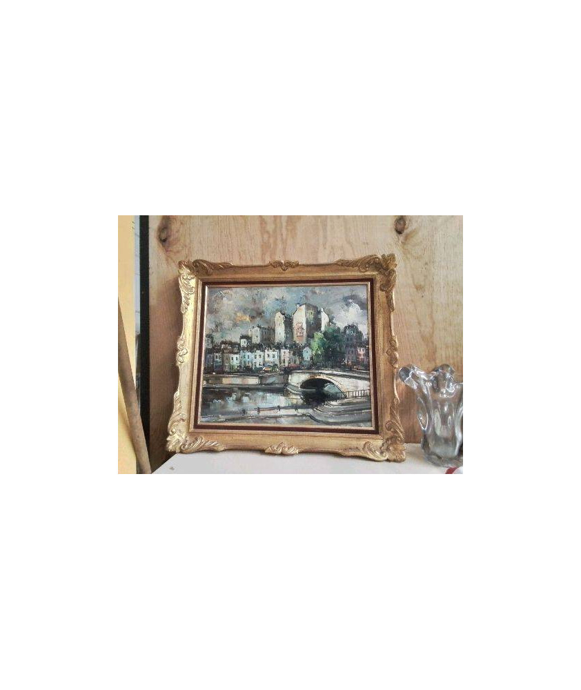 TABLEAU PEINTURE CADRE DORÉ 