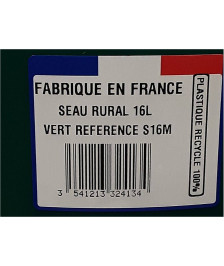SEAU 16L INDUSTRIEL QUALITE FRANCE (S16M)