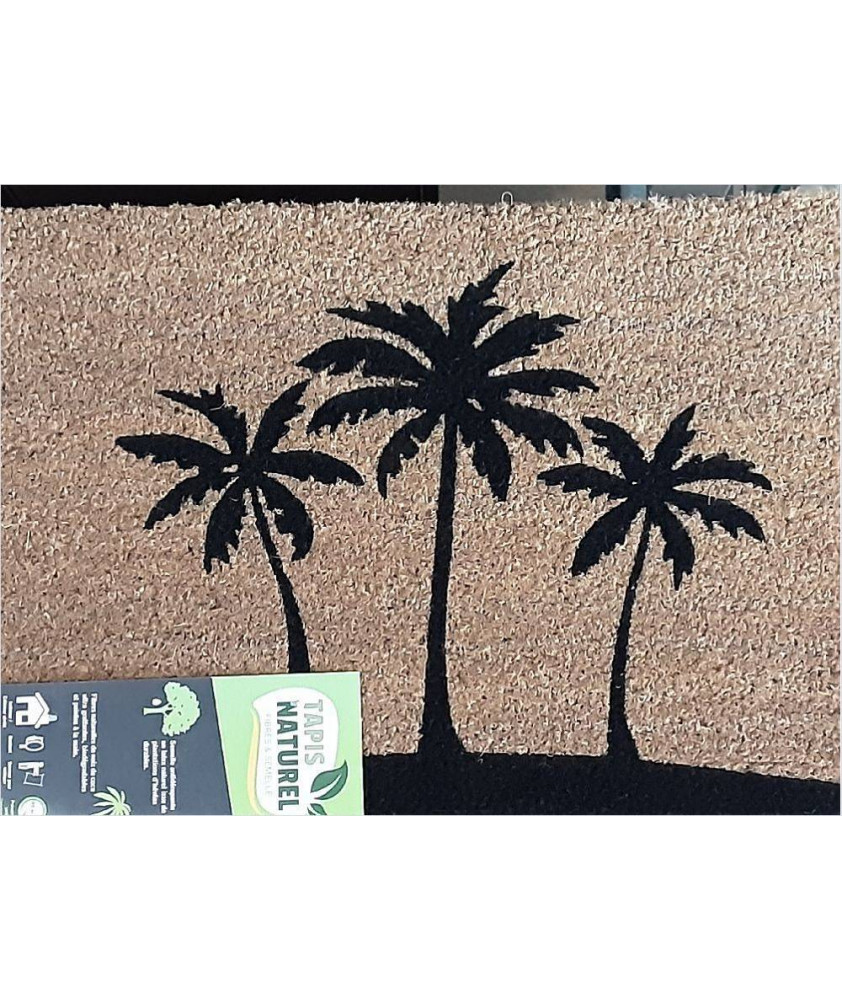 TAPIS COCO PALMIERS NATUREL 40X60CM
